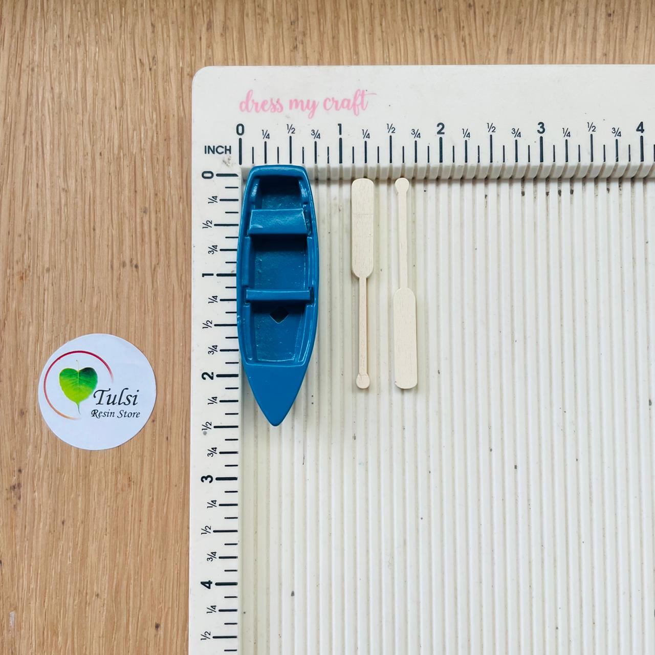 3D Boat Miniature With Oars (P) (2Pc)