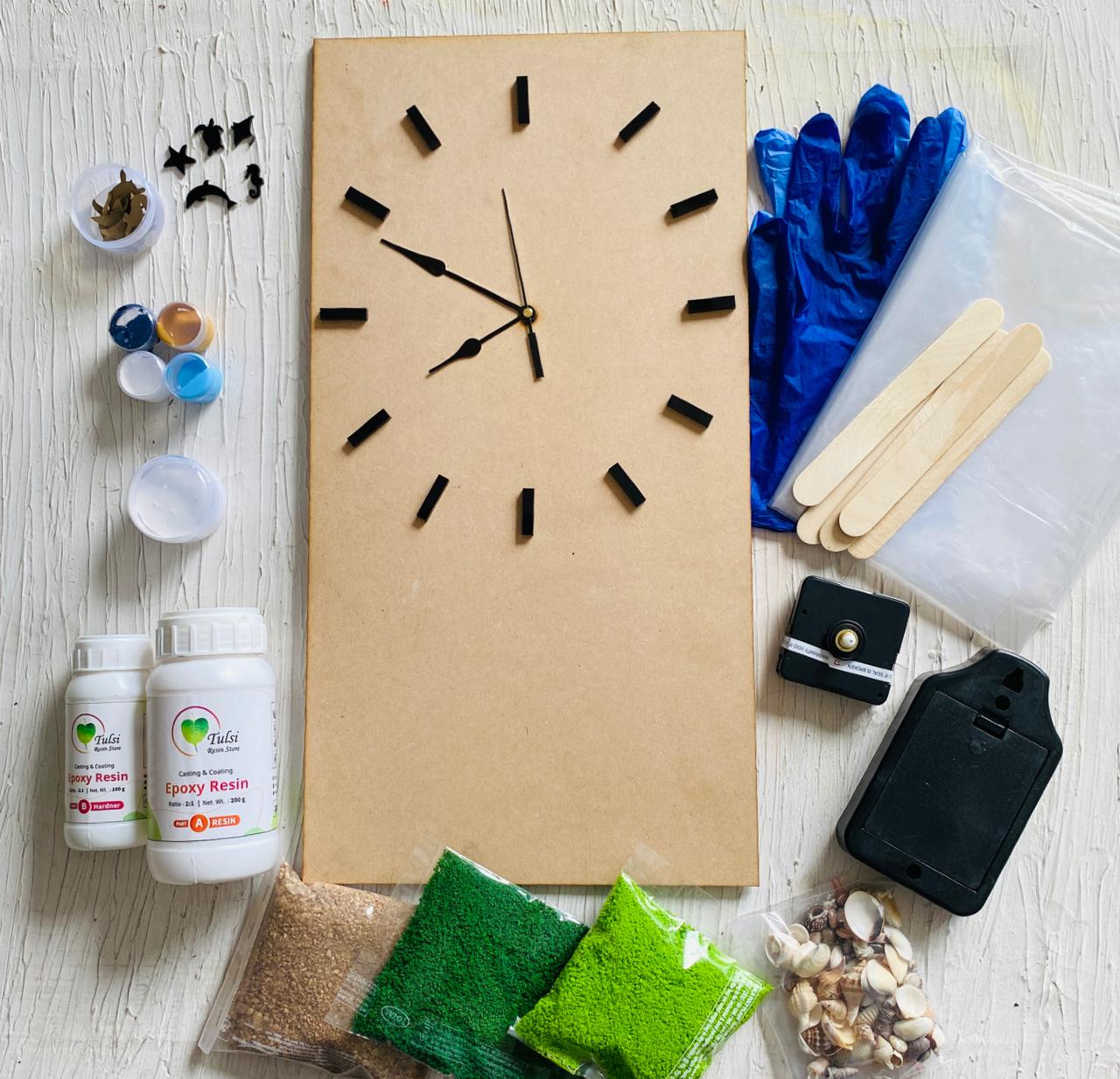 طقم المحيط المصنوع من الراتينج DIY المستطيل
