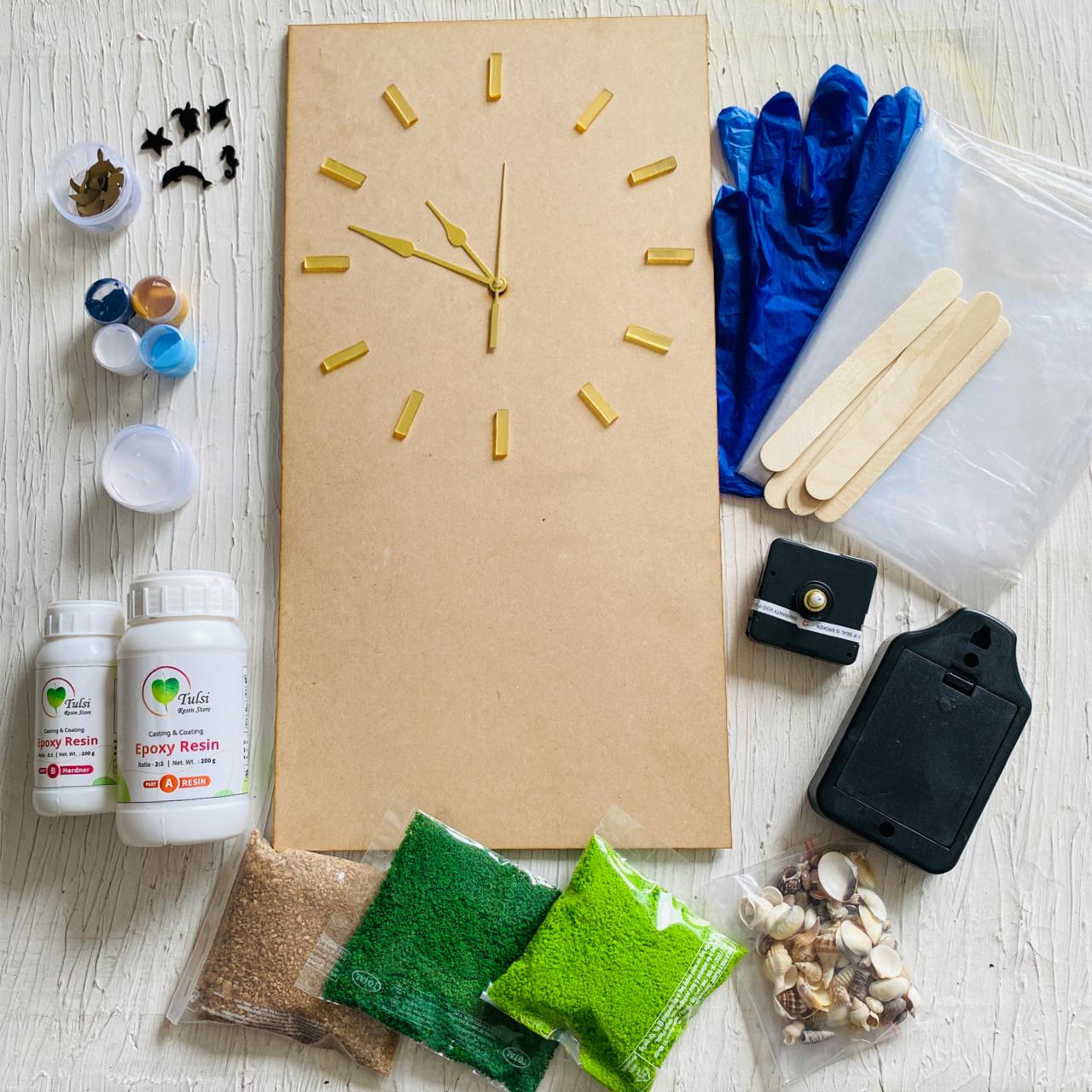طقم المحيط المصنوع من الراتينج DIY المستطيل
