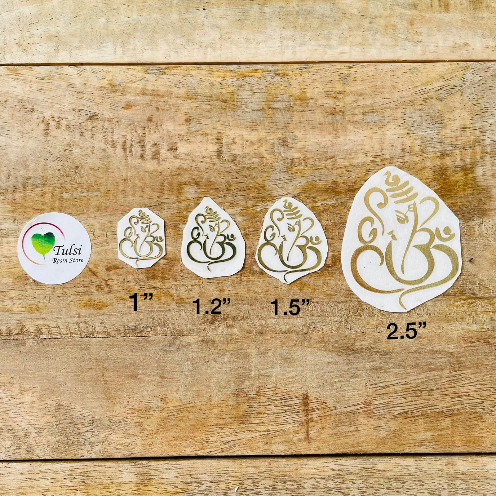 Metal Sticker - Ganpati (C) 1 | Tulsi Resin