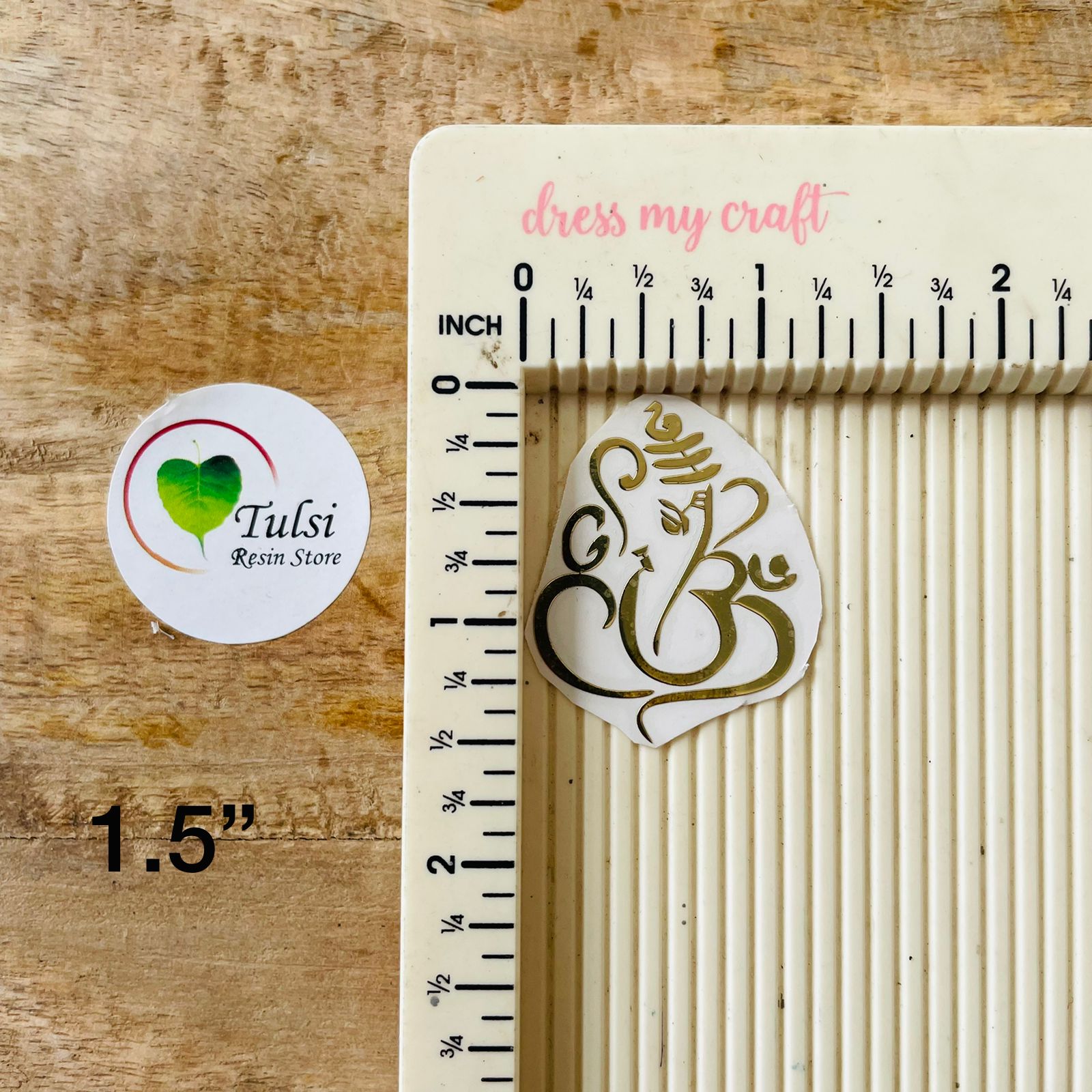 Metal Sticker - Ganpati (C) 4 | Tulsi Resin