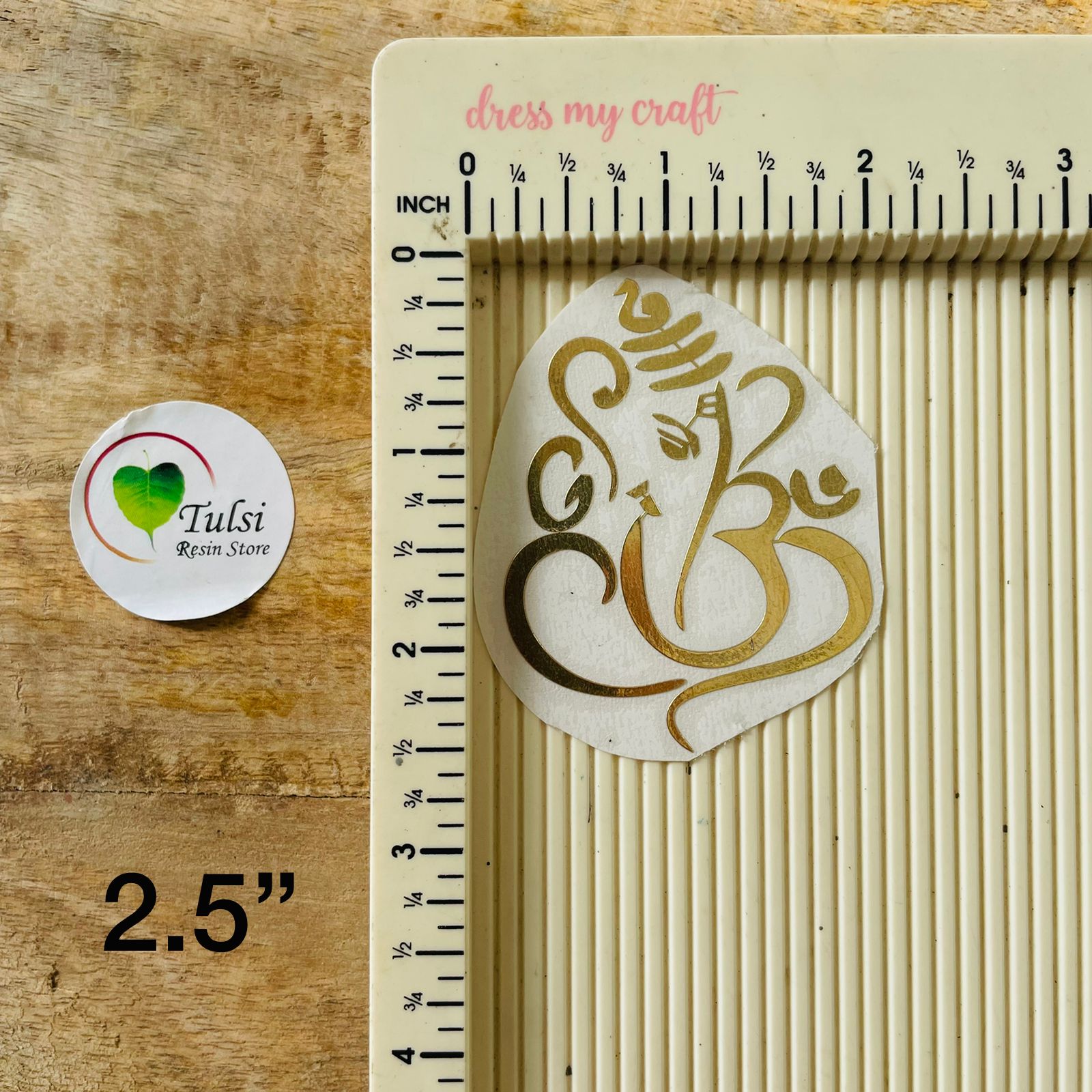Metal Sticker - Ganpati (C) 5 Tulsi Resin