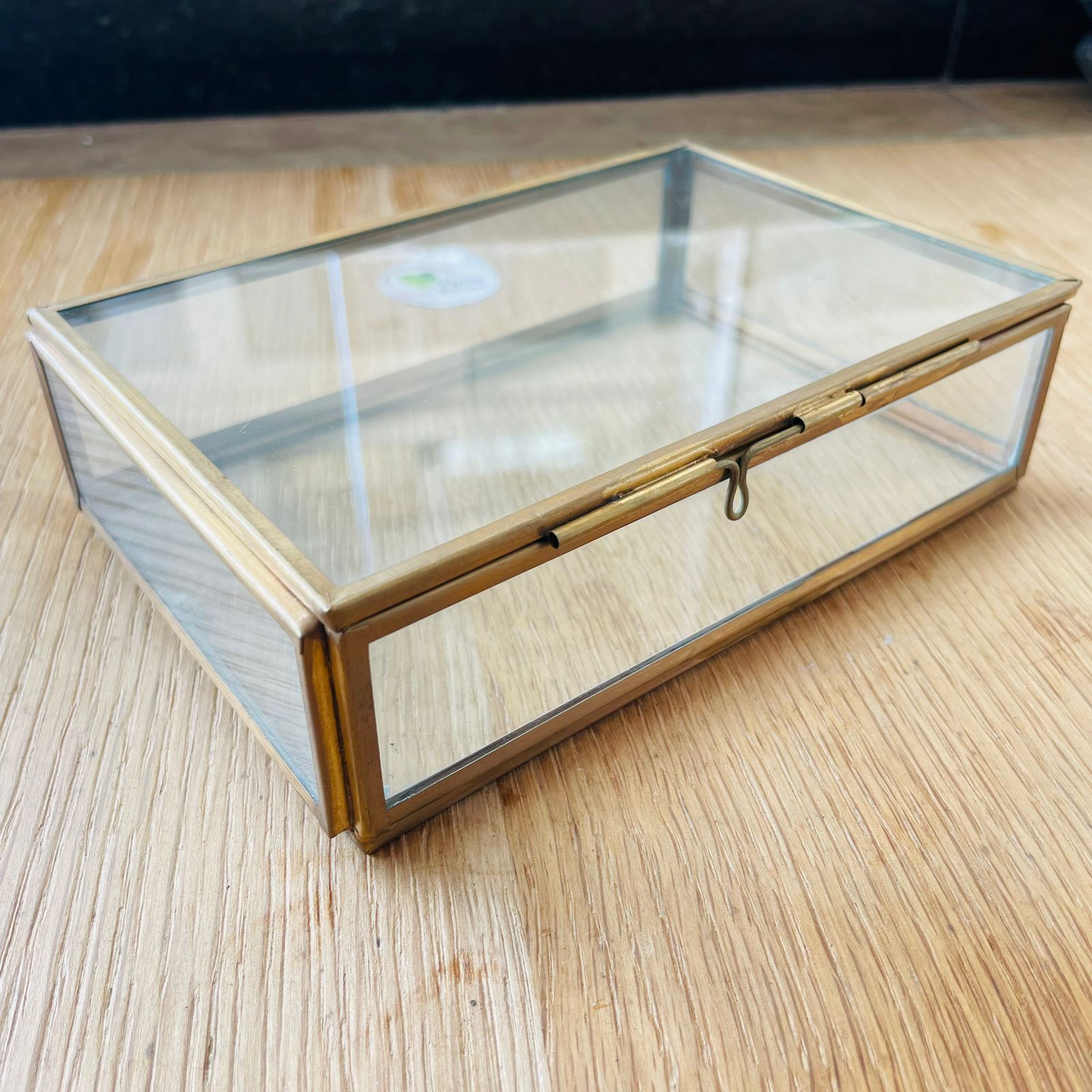 Vintage Metal Glass Box (B)