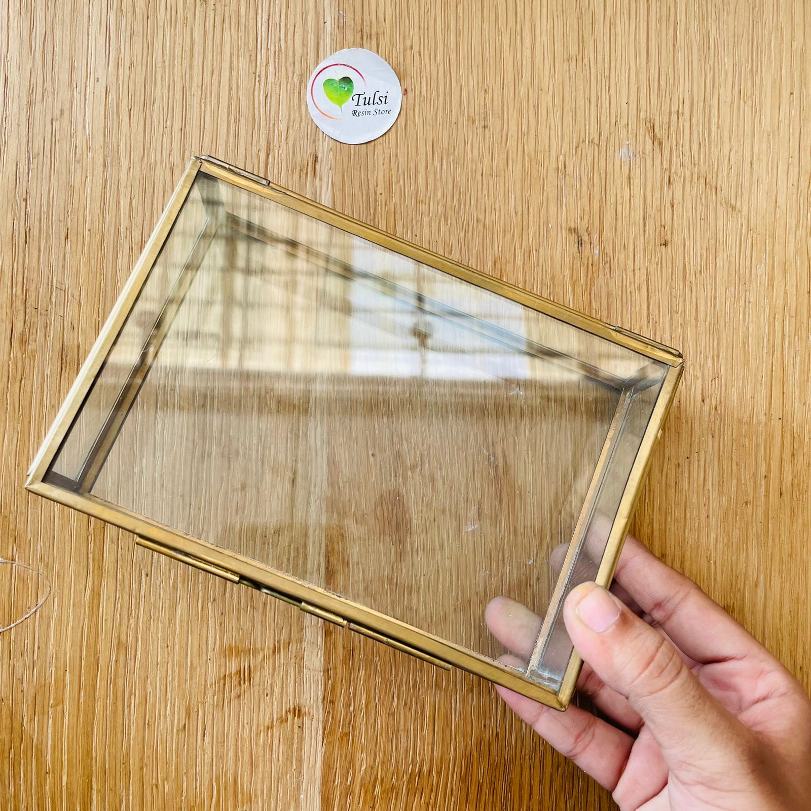 Vintage Metal Glass Box (B)