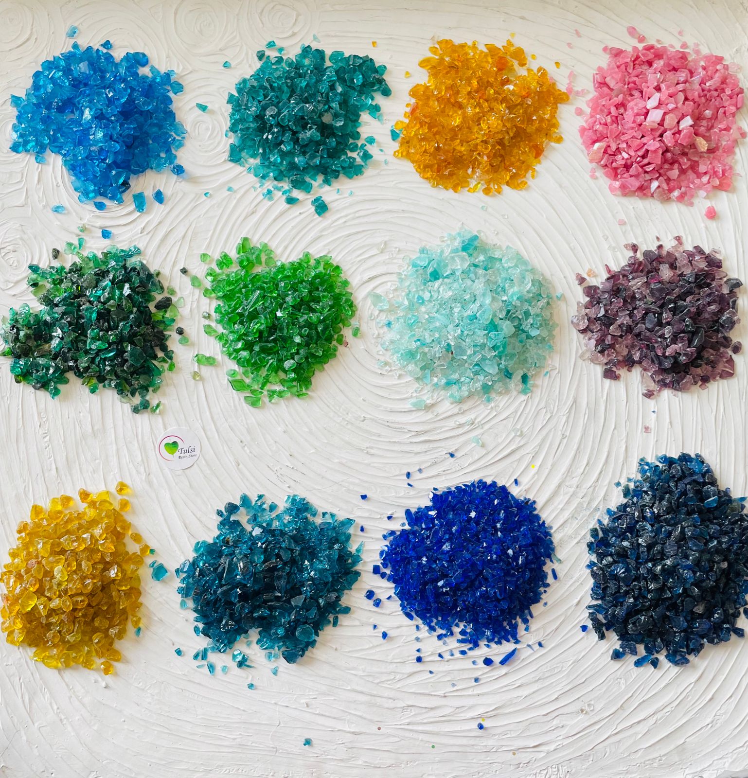 Persian Blue Crushed Glass Crystal