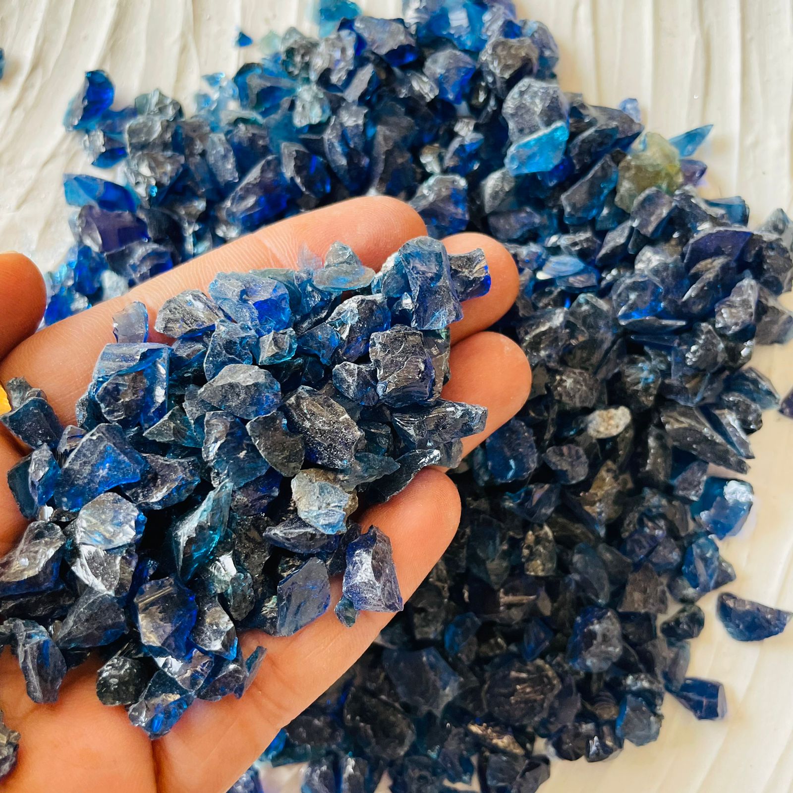 Persian Blue Crushed Glass Crystal