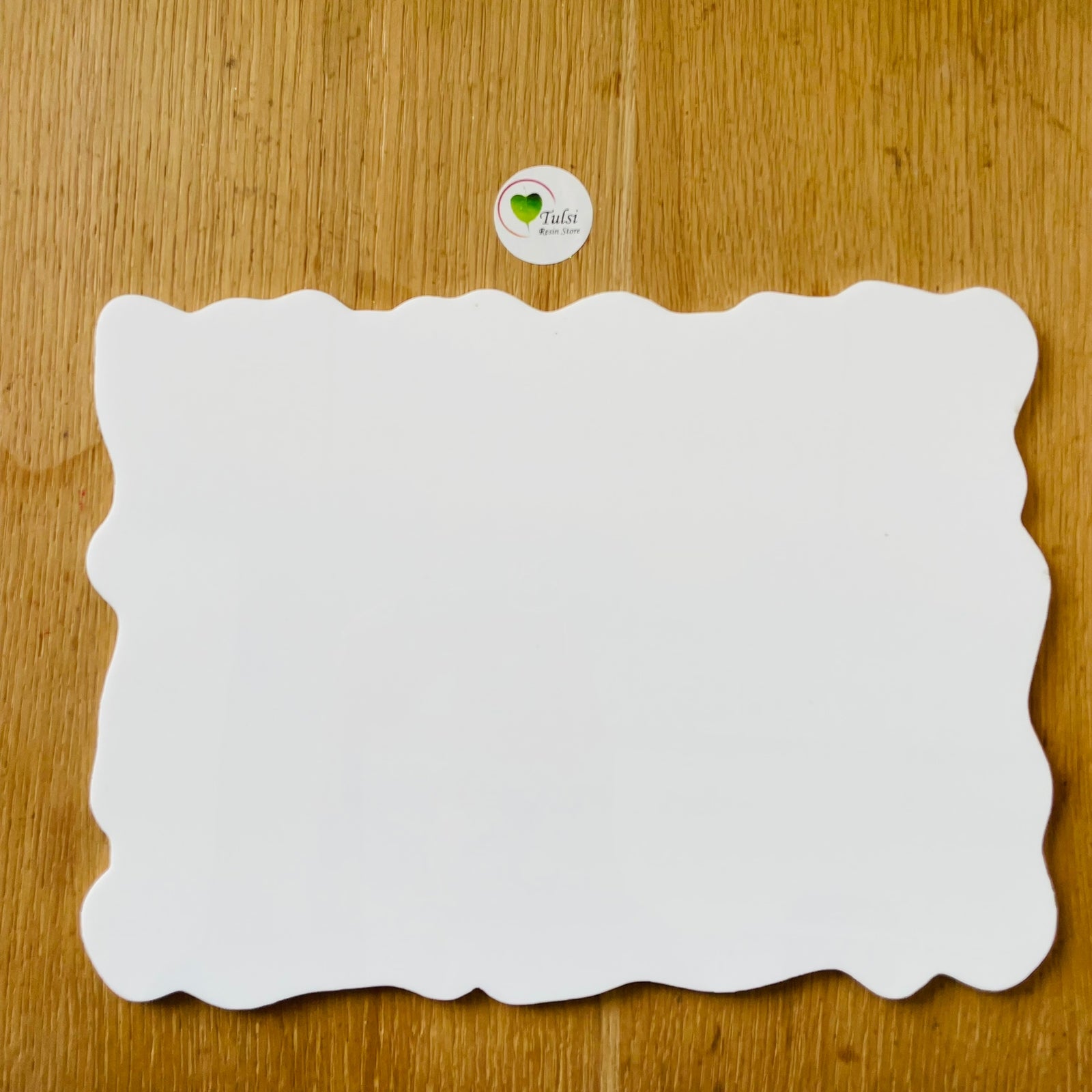 White Acrylic Agate Nameplate Base 1 | Tulsi Resin