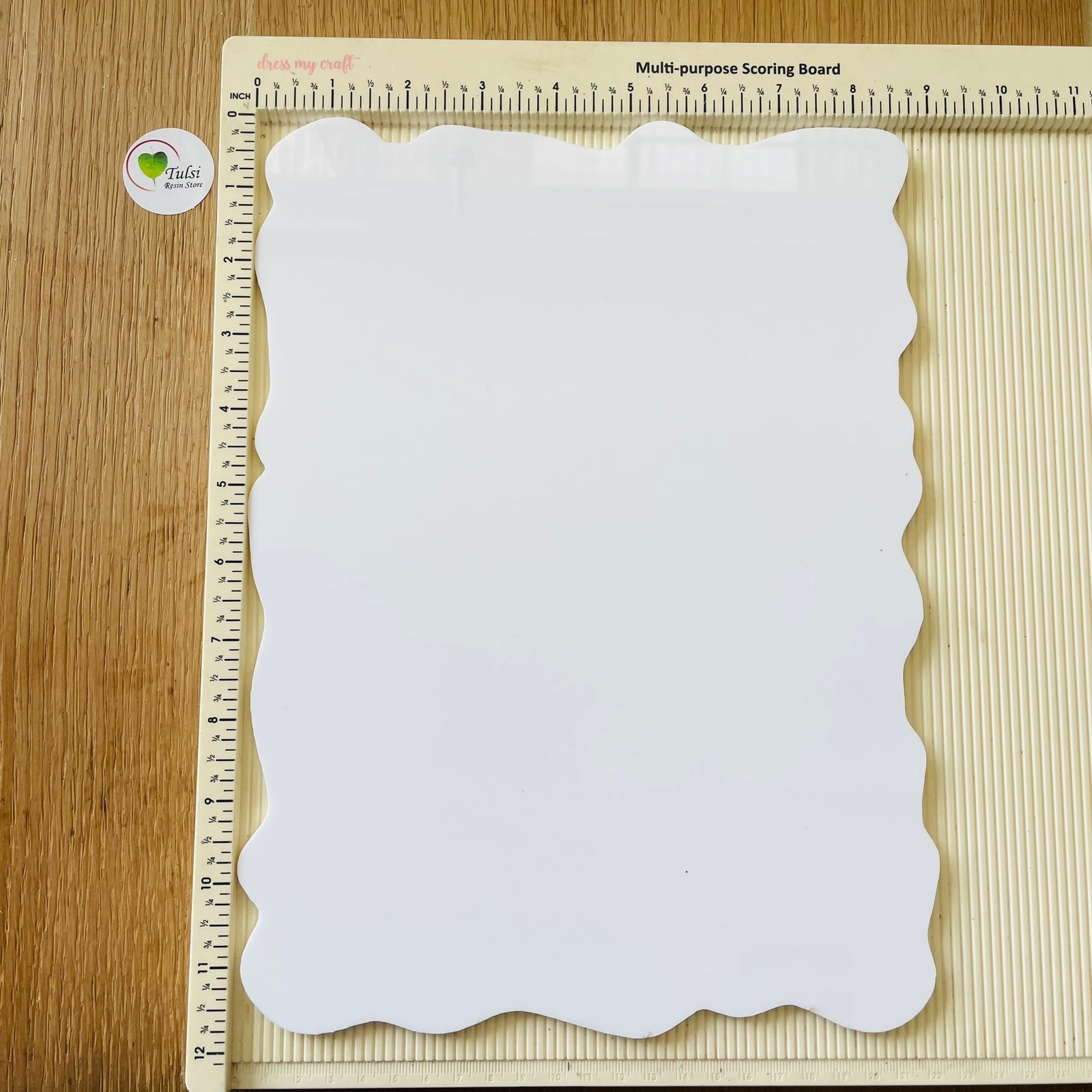 White Acrylic Agate Nameplate Base 2 | Tulsi Resin