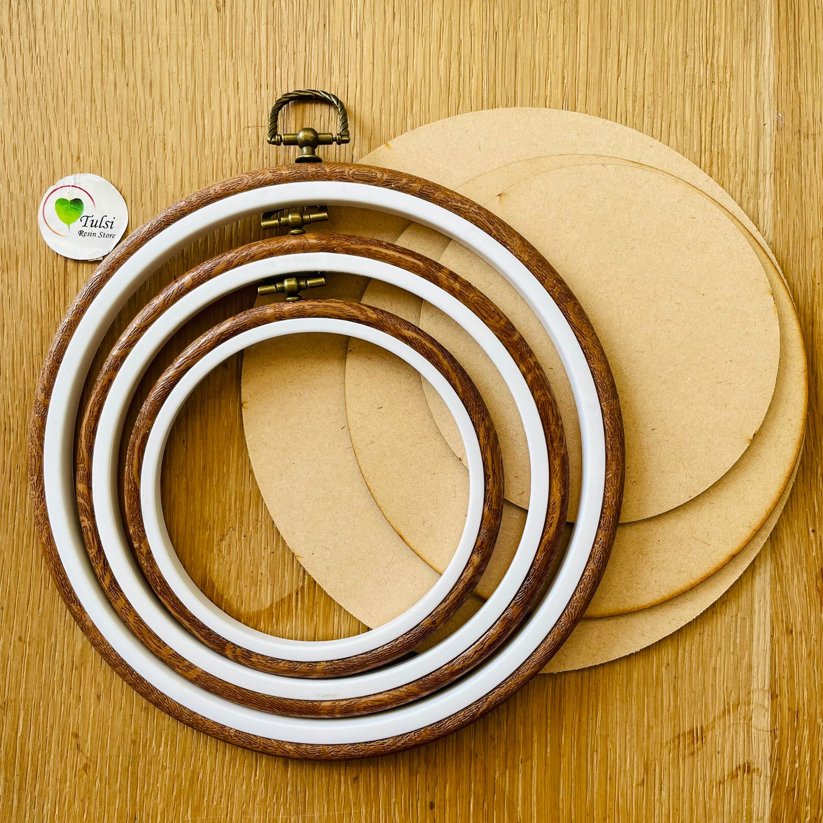 Round Embroidery Ring (Set of 3) / Resin Frame (B)