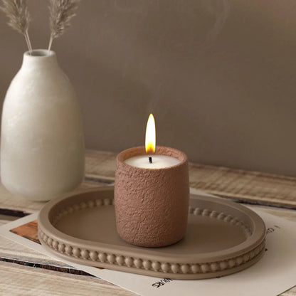 Oval Trinket Mould with Beaded Border