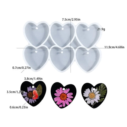 6 Cavity Jewellery Keychain Mould (J)