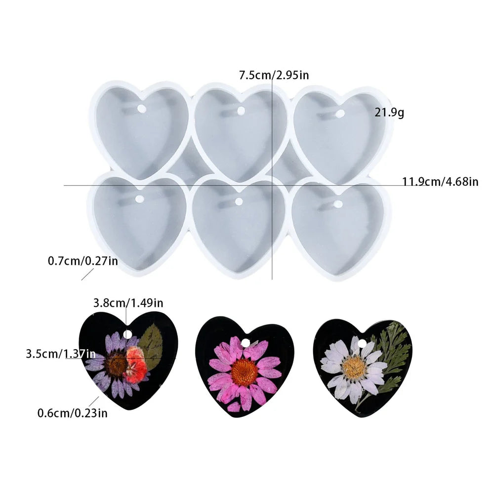 6 Cavity Jewellery Keychain Mould (J)