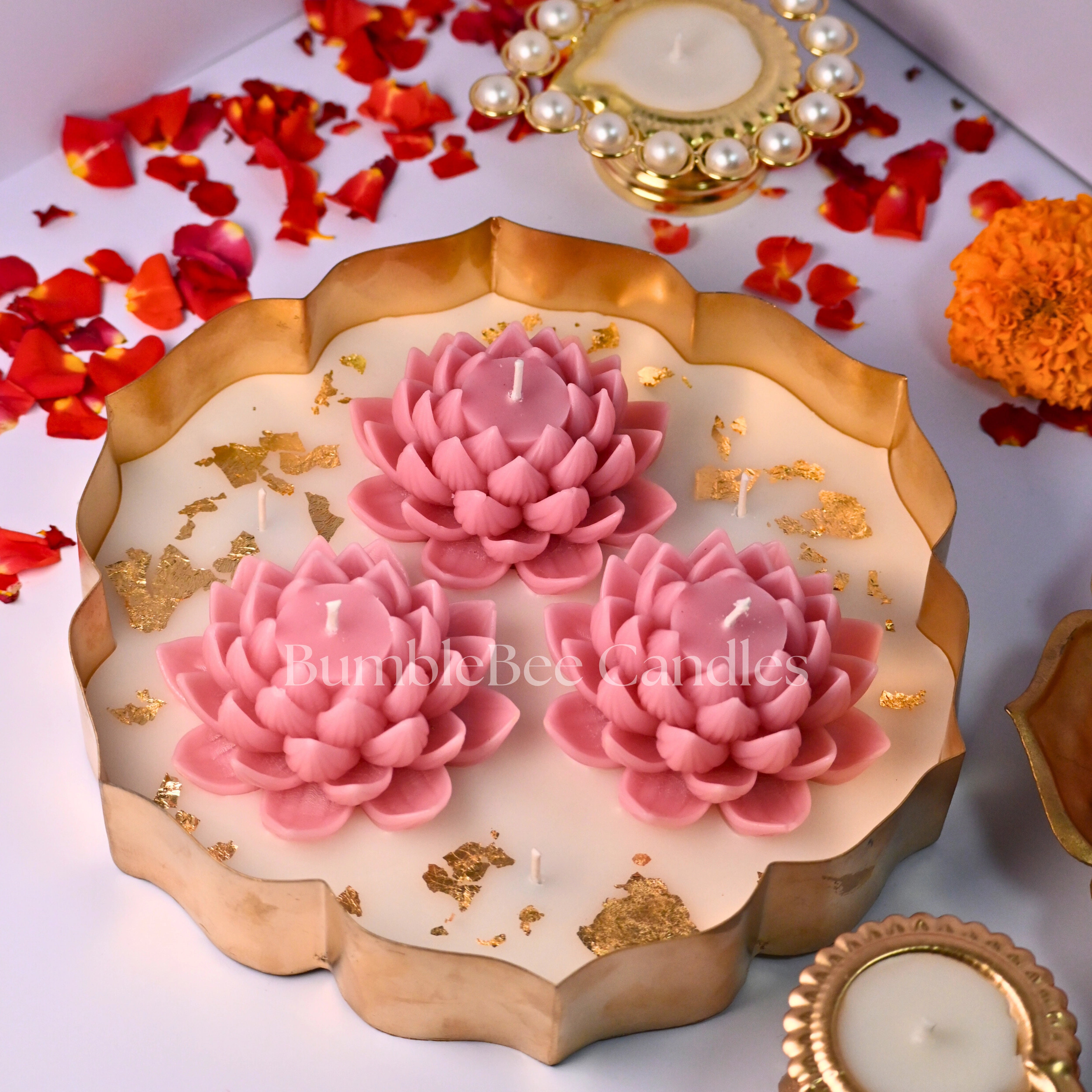Metal Urli Bowl (A009) - Lotus 9"