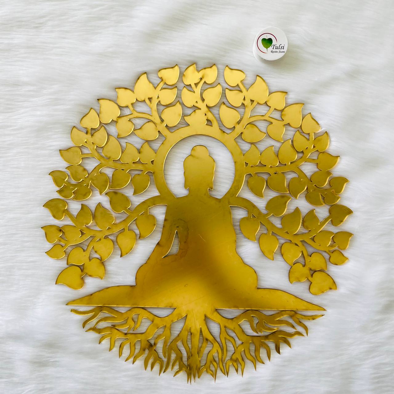 12" Acrylic Mahaveer Swami With Tree Cutout (C)