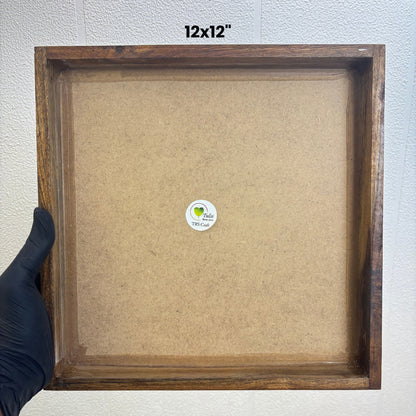 Teakwood Floating Frame (P) - MDF Base 12" by 12" Frame Tulsi Resin Store
