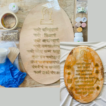 DIY Navkar Mantra Kit with Oval shape base