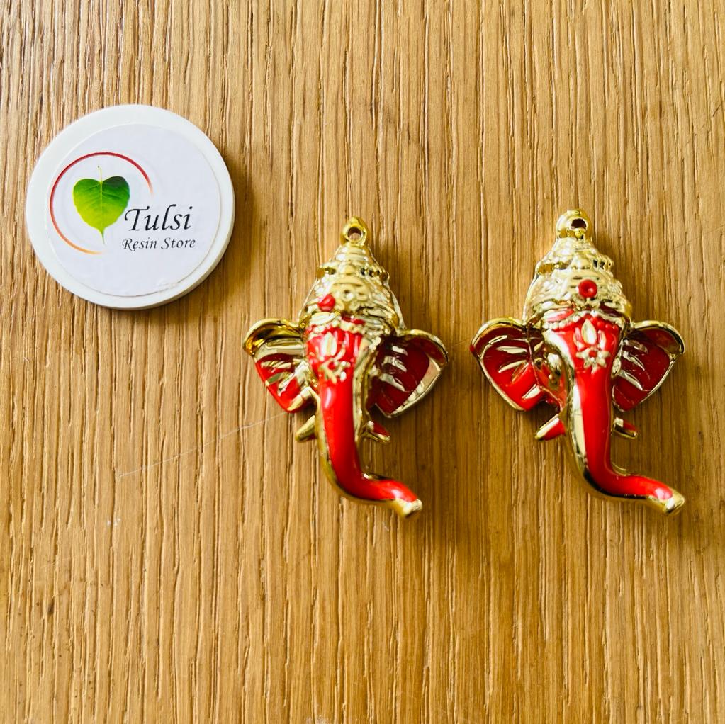 3D Big Red Golden Ganesha (2 pcs)