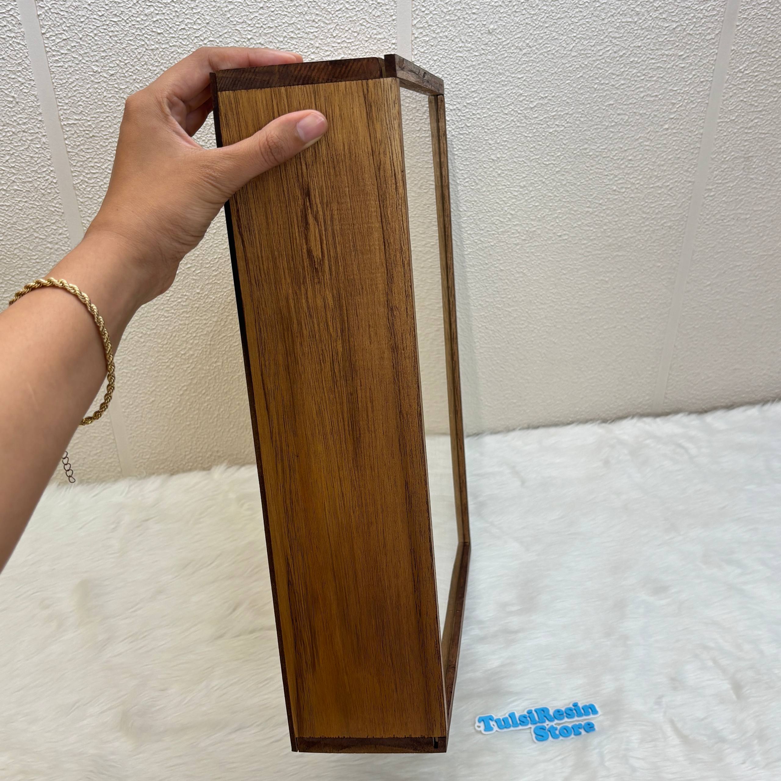 Teakwood Floating Frame (Q) - Acylic Slider without Partition