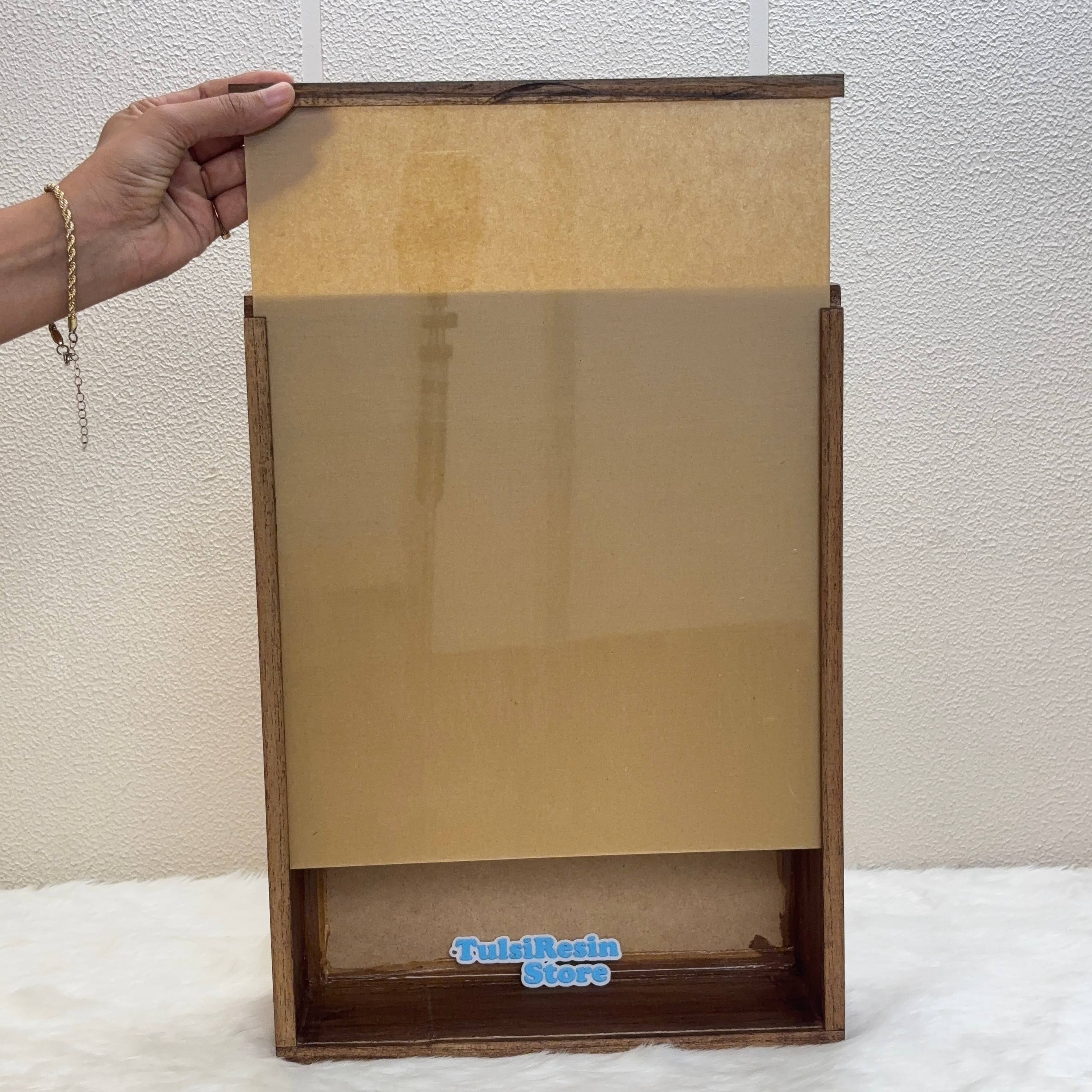 Teakwood Floating Frame (Q) - Acylic Slider without Partition