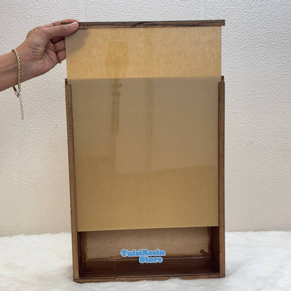 Teakwood Floating Frame (Q) - Acylic Slider without Partition