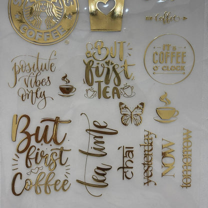Gold Insert Sheet - Tea/Coffe Captions (A)