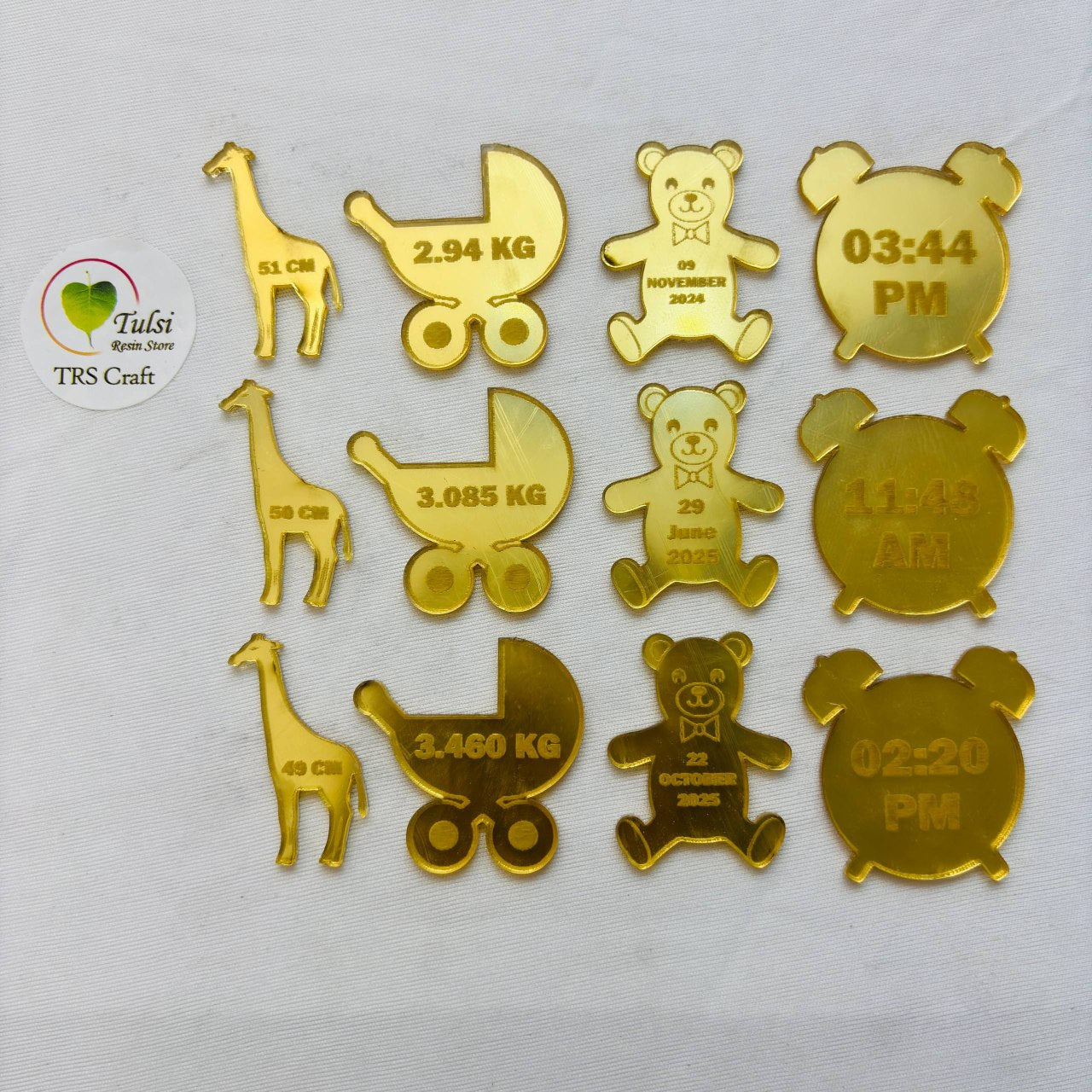 Custom Acrylic- New Born Details - - Tulsi Resin Store