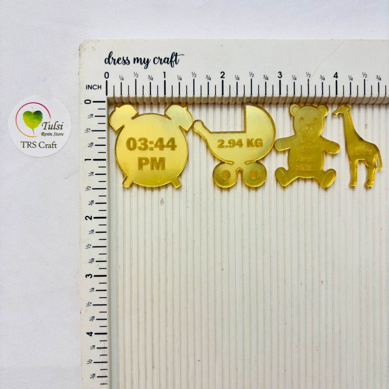 Custom Acrylic- New Born Details - 1.5 Inch 4 Details - Tulsi Resin Store