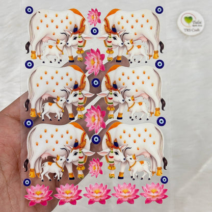A6 UV DTF Sticker - Pichwai Cow (C)