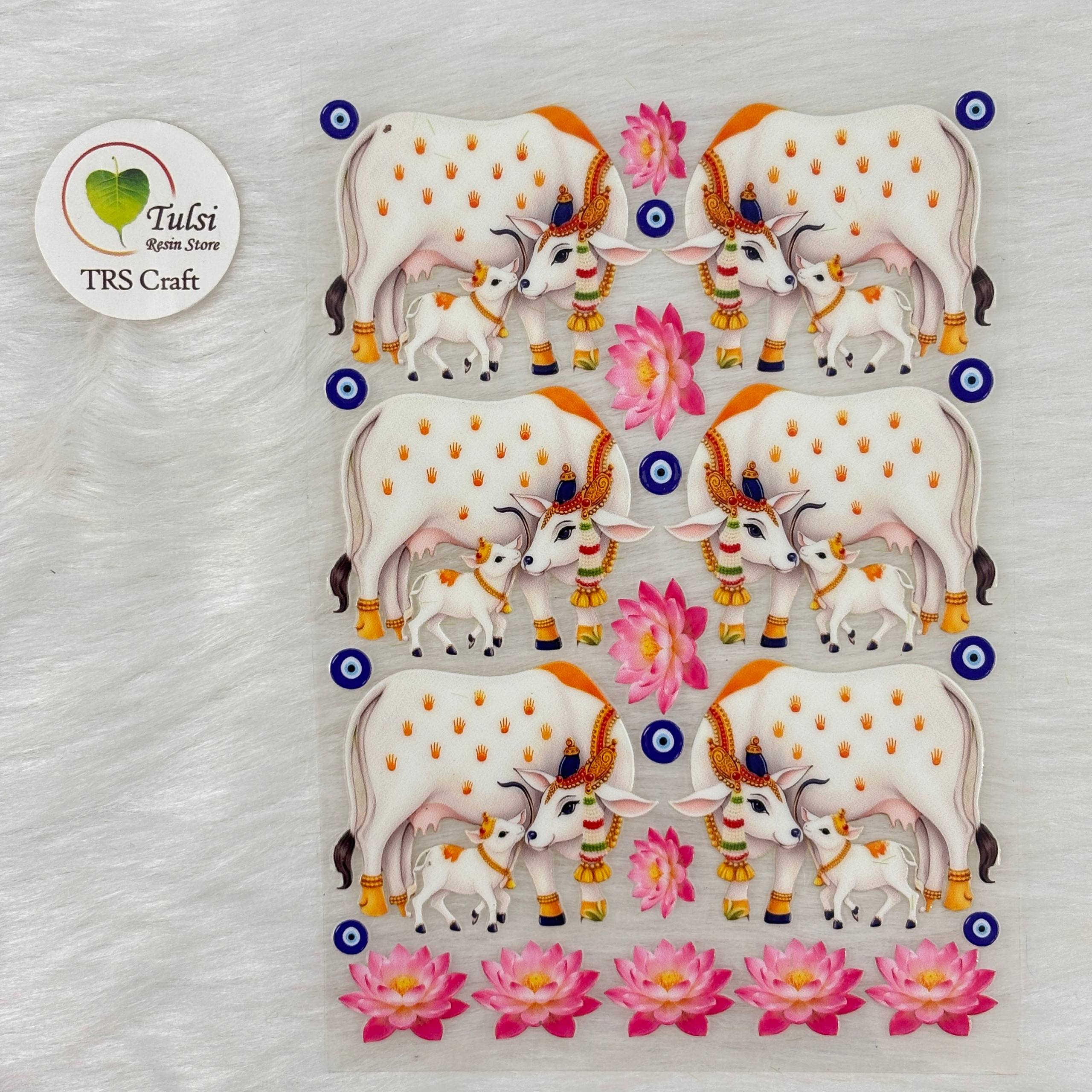A6 UV DTF Sticker - Pichwai Cow (C)