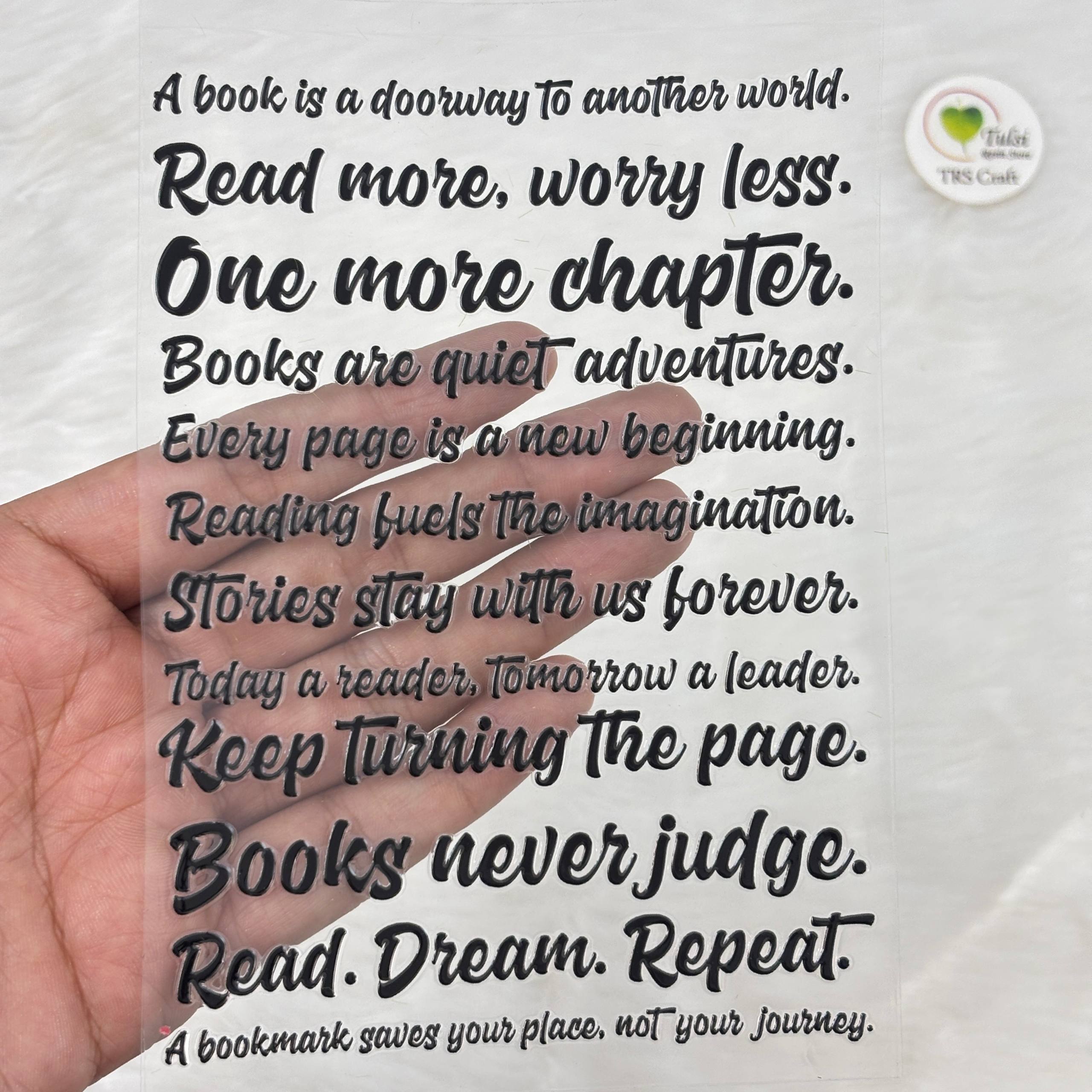 A6 UV DTF Sticker - Bookmark Caption (A)