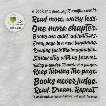 A6 UV DTF Sticker - Bookmark Caption (A)