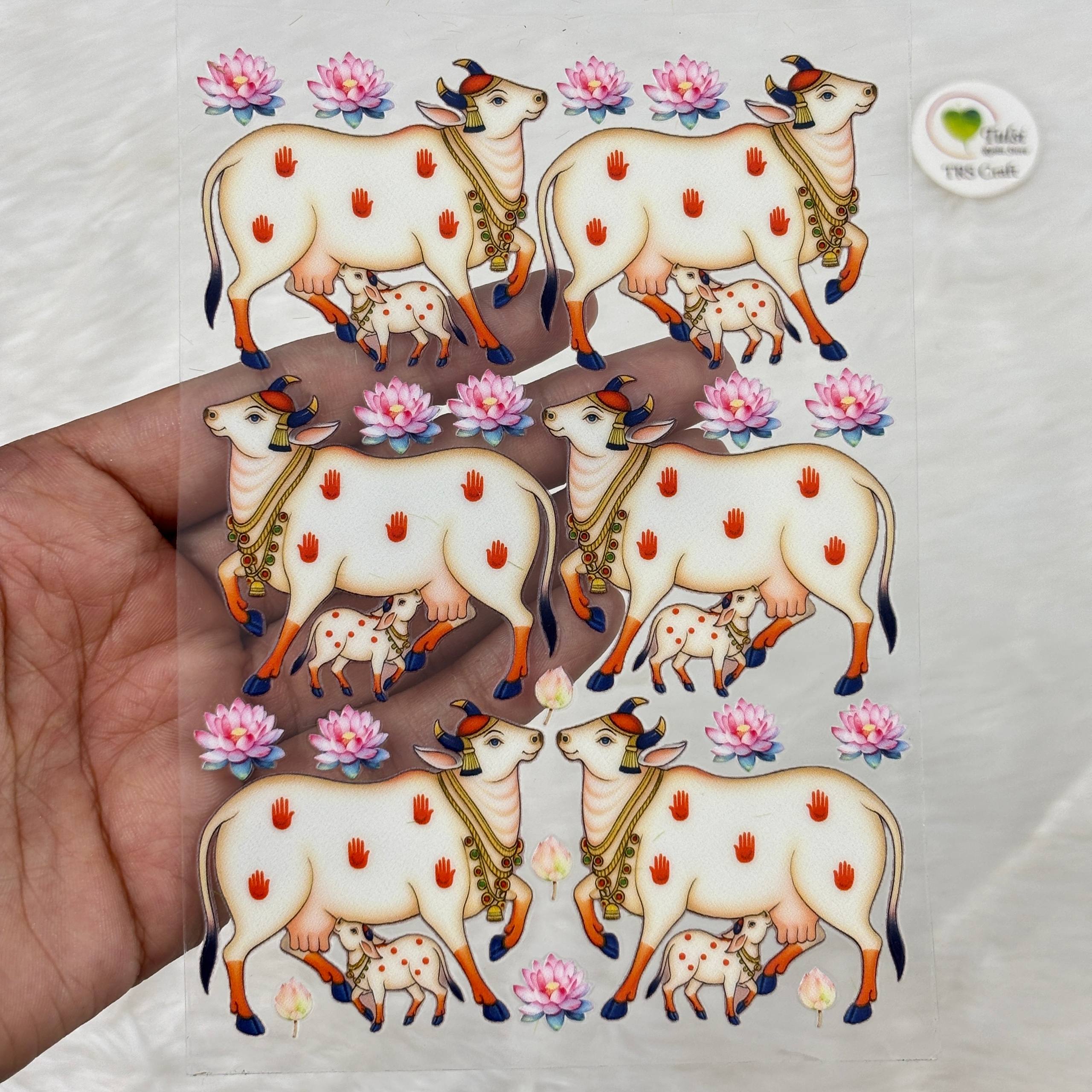 A6 UV DTF Sticker - Pichwai Cow (B)