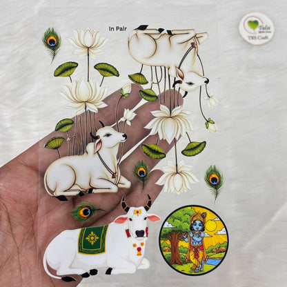 A6 UV DTF Sticker - Pichwai Cow (E)