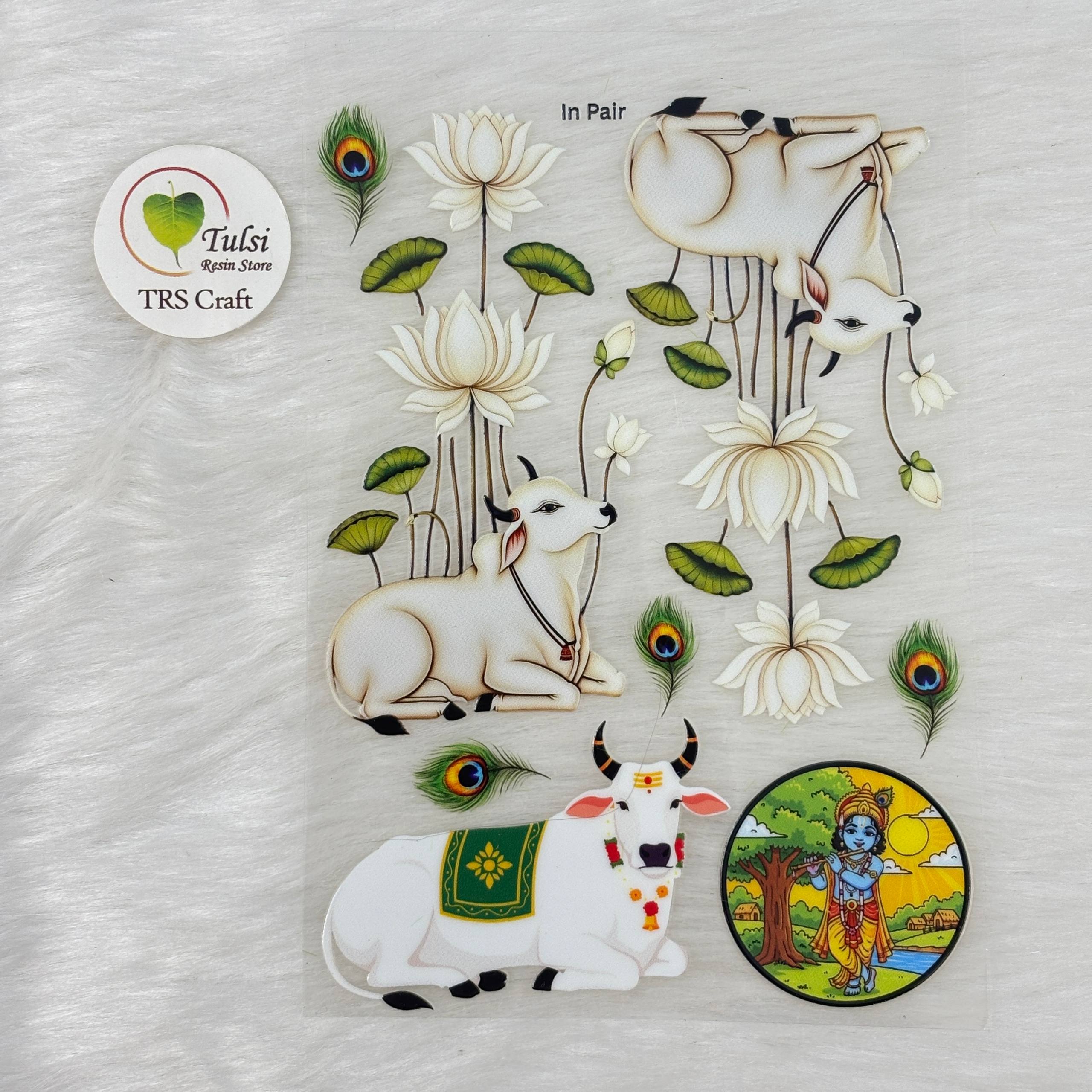 A6 UV DTF Sticker - Pichwai Cow (E)