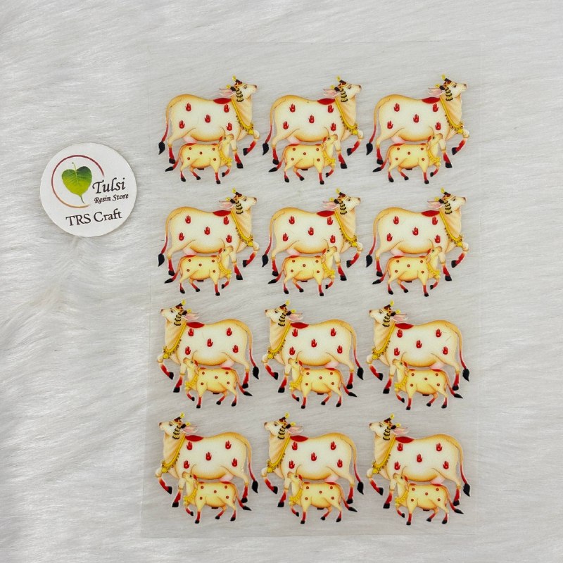 A6 UV DTF Sticker - Pichwai Cow (D)