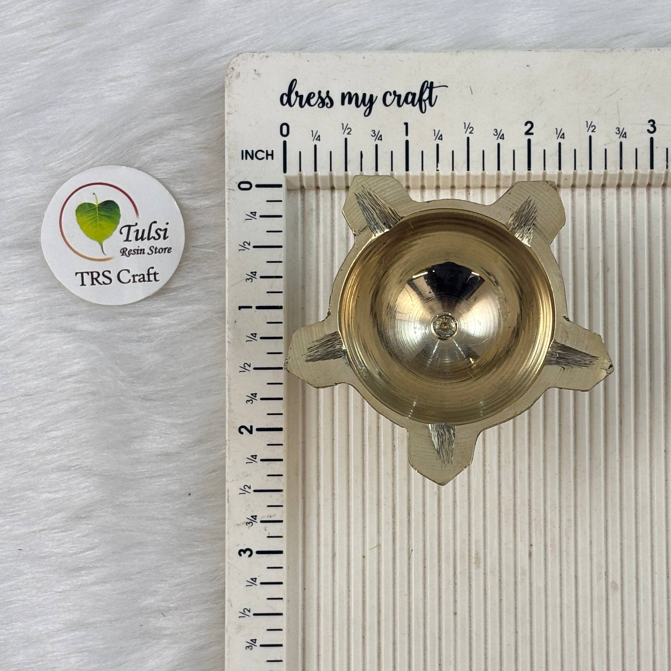 Brass Diya With Stand (02) - Panchmukh