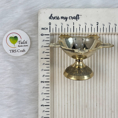 Brass Diya With Stand (02) - Panchmukh