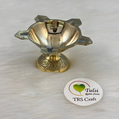 Brass Diya With Stand (02) - Panchmukh
