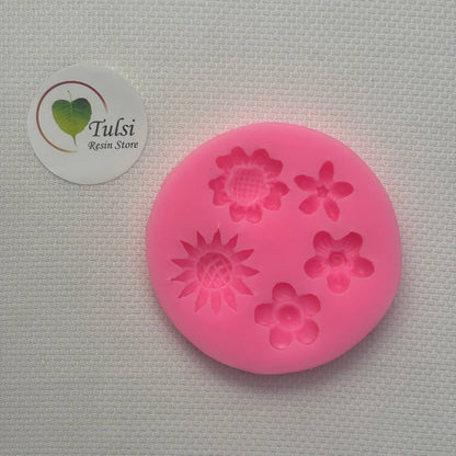 Pink Flower Mould (G) - 5 Cavity