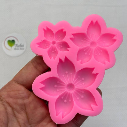 Pink Flower Mould (E) - 3 Cavity