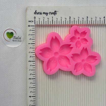 Pink Flower Mould (E) - 3 Cavity