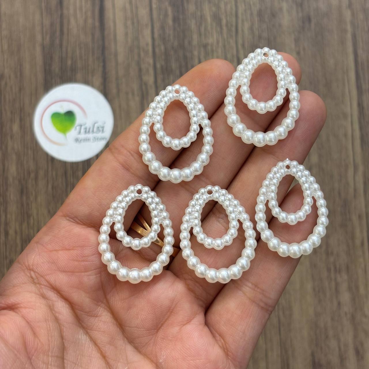 White Pearl Ring (E) - Double
