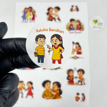 White Rakhi Sticker Sheet (A) - - tulsiresin