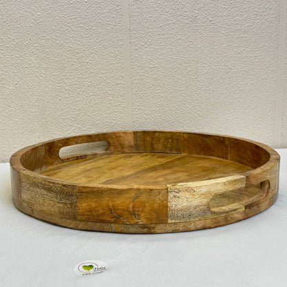 Mango Wooden Round Tray - - Tulsi Resin Store