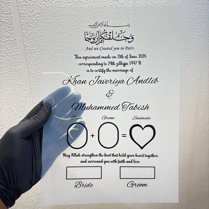 Custom Insert Sheet - Nikahnama - - Tulsi Resin Store