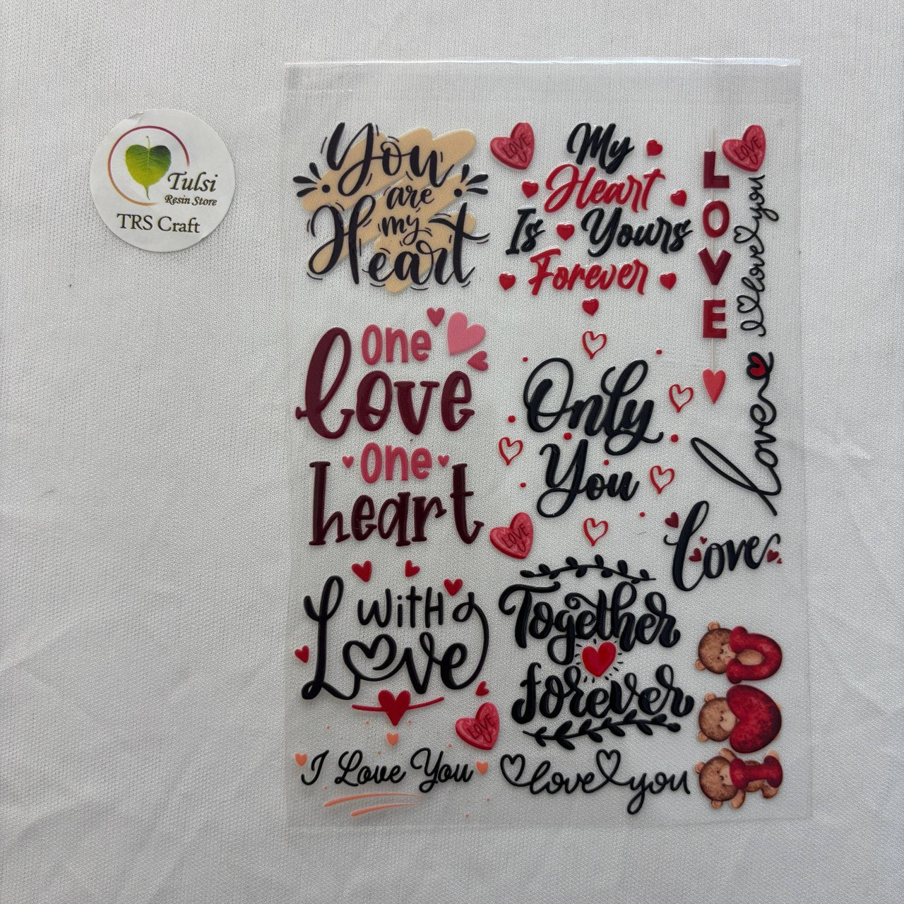 A6 UV DTF Sticker - Love Caption (B)