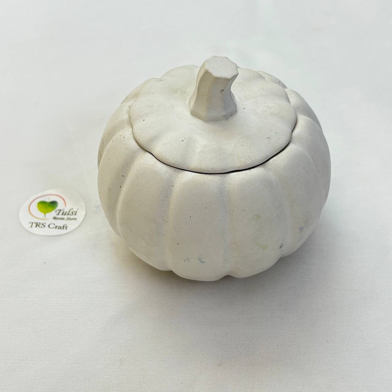 Concrete Jars (A19) - Pumpkin Jar With Lid