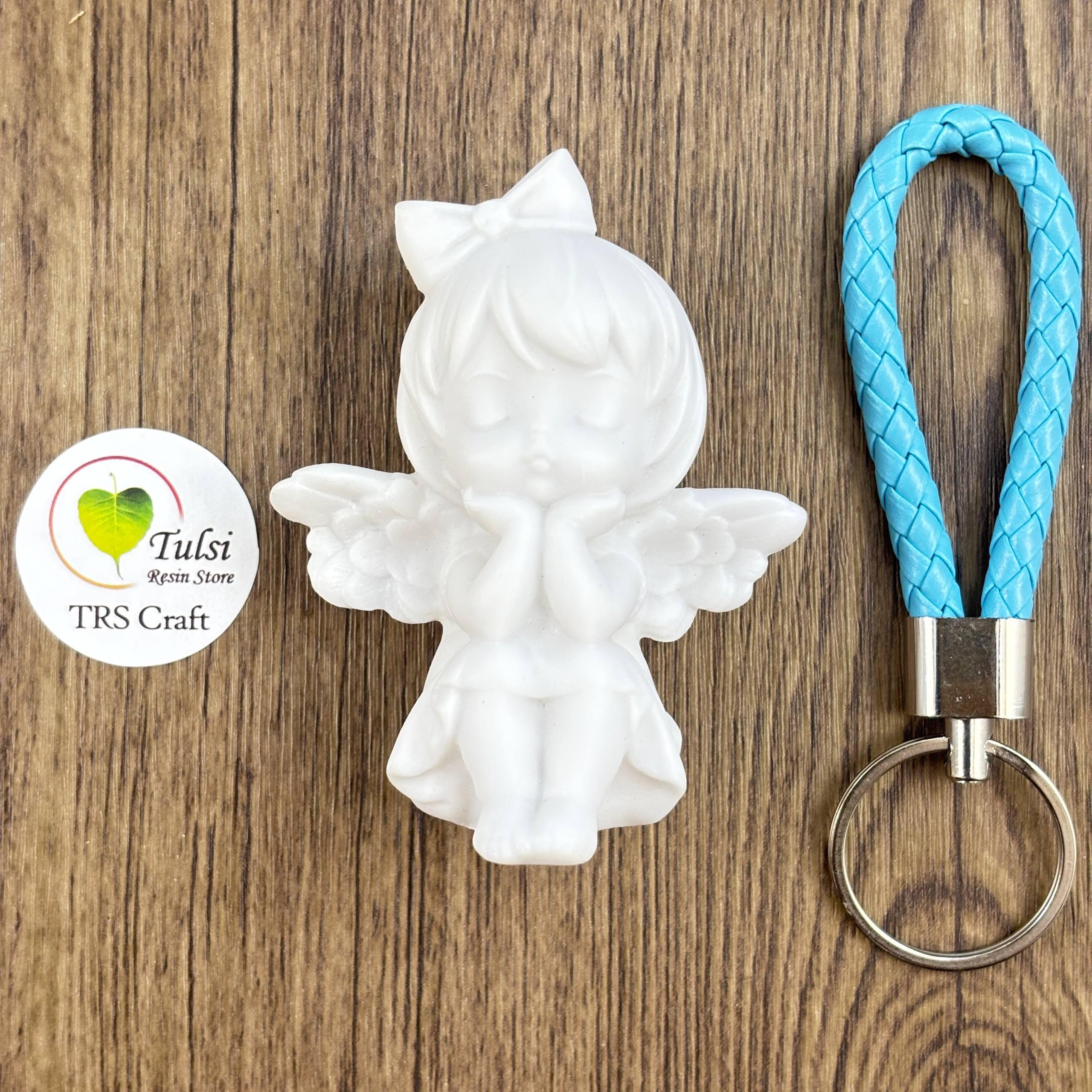 Fluid Art Bear (D) - Angel Keychain