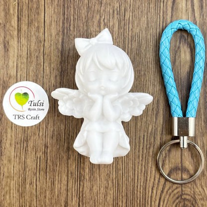 Fluid Art Bear (D) - Angel Keychain
