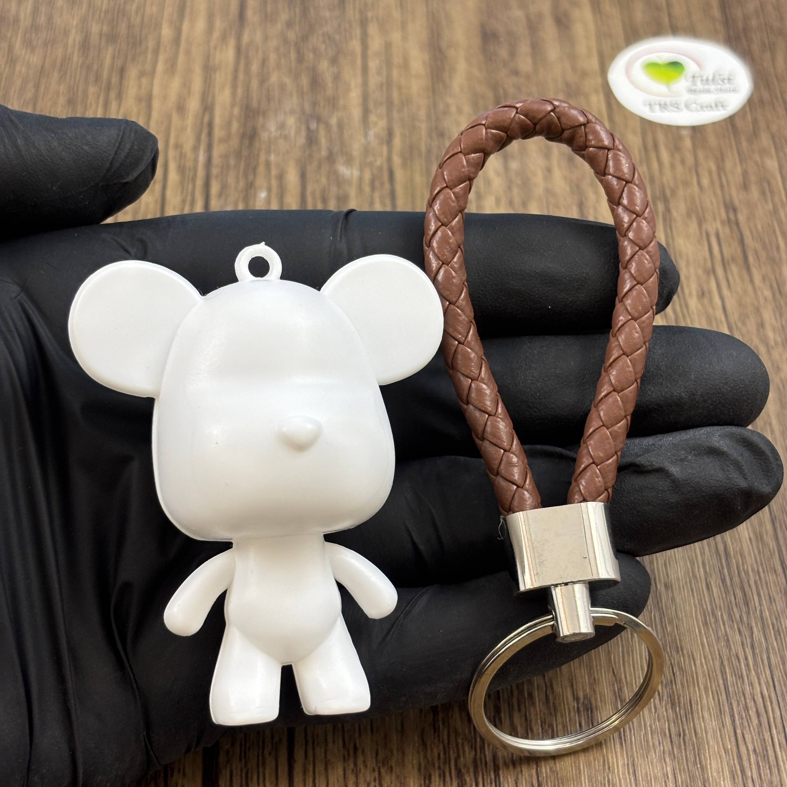 Fluid Art Bear (B) - Mini Teddy Keychain